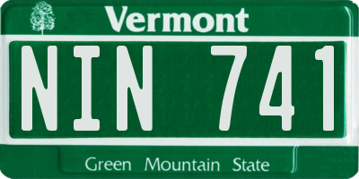 VT license plate NIN741