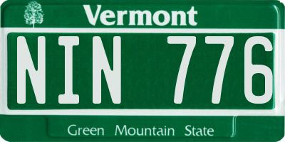 VT license plate NIN776