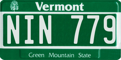 VT license plate NIN779