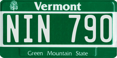 VT license plate NIN790