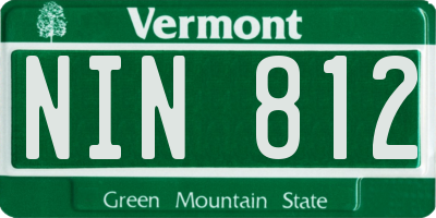 VT license plate NIN812