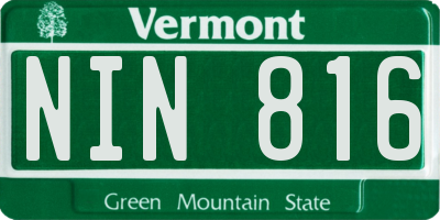 VT license plate NIN816