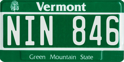 VT license plate NIN846