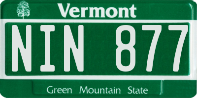 VT license plate NIN877