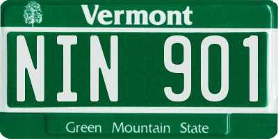 VT license plate NIN901