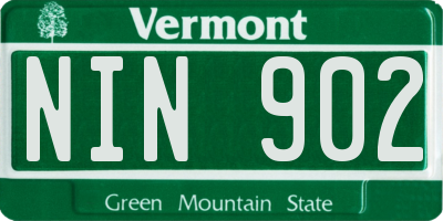 VT license plate NIN902