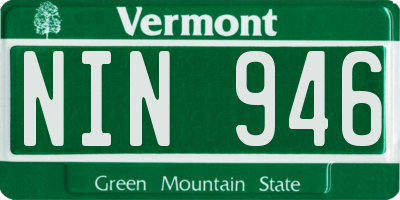 VT license plate NIN946