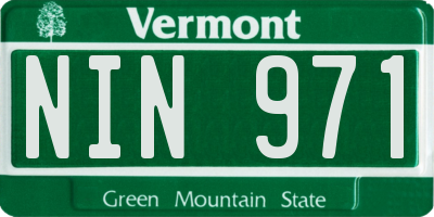 VT license plate NIN971