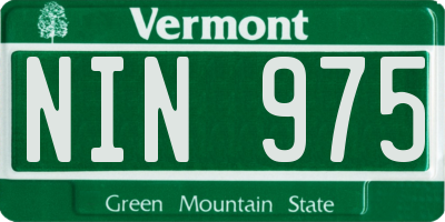 VT license plate NIN975