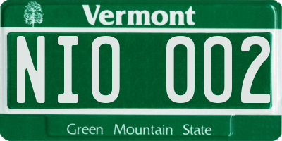 VT license plate NIO002