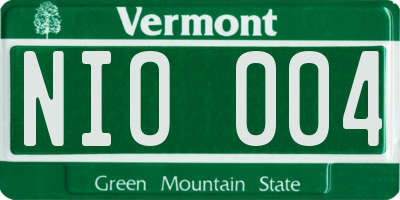 VT license plate NIO004