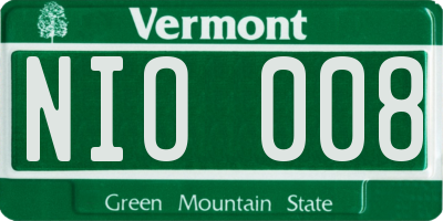 VT license plate NIO008