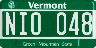 VT license plate NIO048