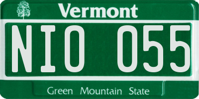 VT license plate NIO055
