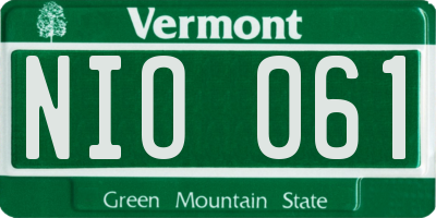 VT license plate NIO061