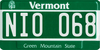 VT license plate NIO068