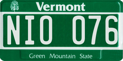 VT license plate NIO076