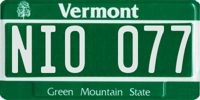 VT license plate NIO077