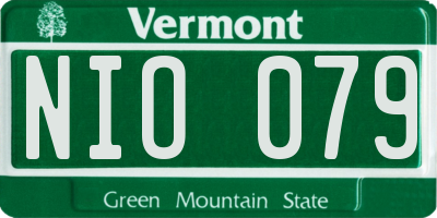 VT license plate NIO079