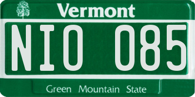 VT license plate NIO085