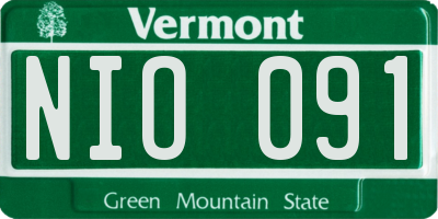 VT license plate NIO091