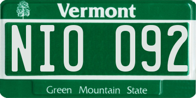 VT license plate NIO092
