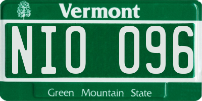 VT license plate NIO096