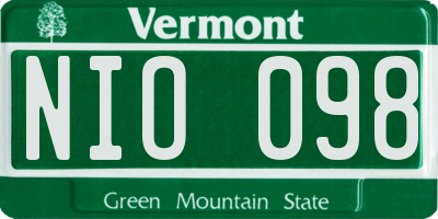 VT license plate NIO098