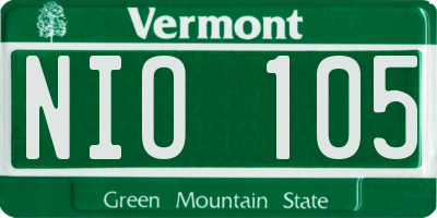 VT license plate NIO105