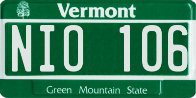 VT license plate NIO106