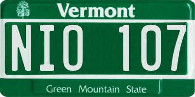 VT license plate NIO107