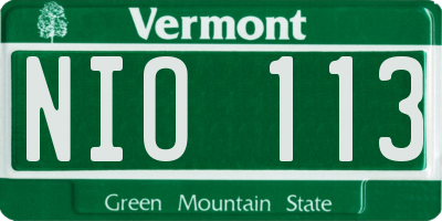 VT license plate NIO113