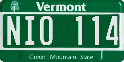 VT license plate NIO114