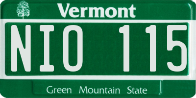 VT license plate NIO115