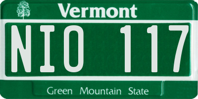 VT license plate NIO117