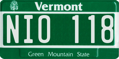 VT license plate NIO118