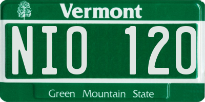 VT license plate NIO120