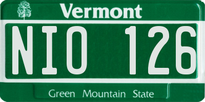 VT license plate NIO126