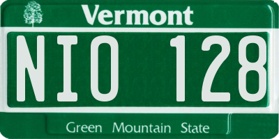 VT license plate NIO128