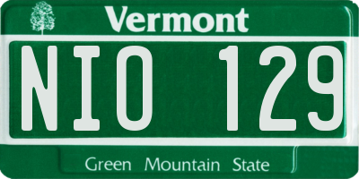 VT license plate NIO129
