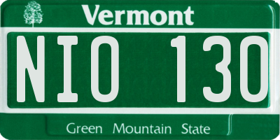 VT license plate NIO130