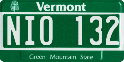 VT license plate NIO132