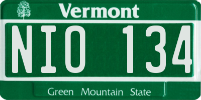 VT license plate NIO134