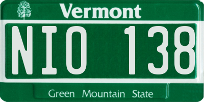 VT license plate NIO138