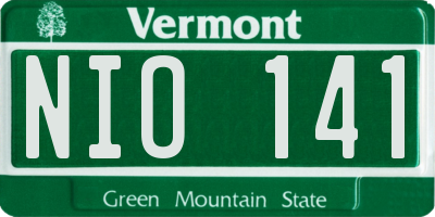 VT license plate NIO141