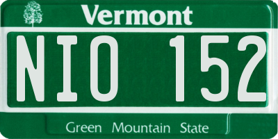 VT license plate NIO152