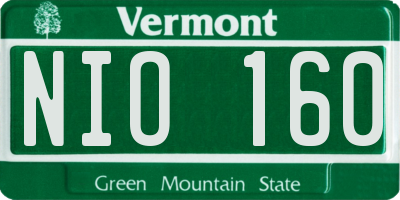 VT license plate NIO160