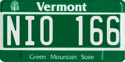 VT license plate NIO166