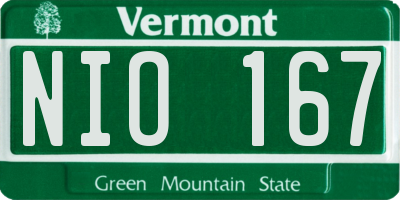 VT license plate NIO167