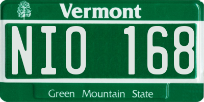VT license plate NIO168